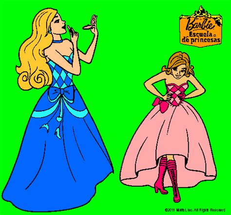 Dibujo De Barbie En Clase De Protocolo Pintado Por Valeria En