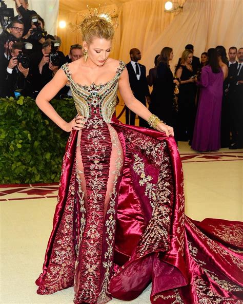 Blake Lively Looks Breathtaking In Ruby And Gold Gown At Met Gala 2018