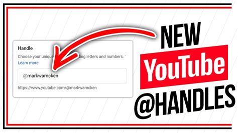 How To Get Your Unique Youtube Handle Name Youtube