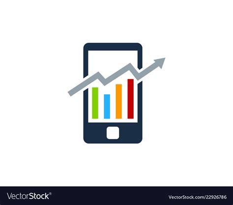 Mobile Stock Market Business Logo Icon Design Vector Image