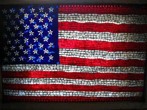 Green Man Mosaics Stained Glass Flag An American Anthem