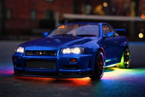 My R34 With Custom Light Kit And Underglow Rccars