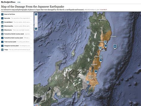 Same strength, almost the same time distance to. Map of the Damage From the Japanese Earthquake - direkt ...