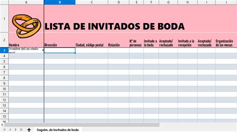 Plantilla Lista De Invitados Boda Excel Recursos Excel