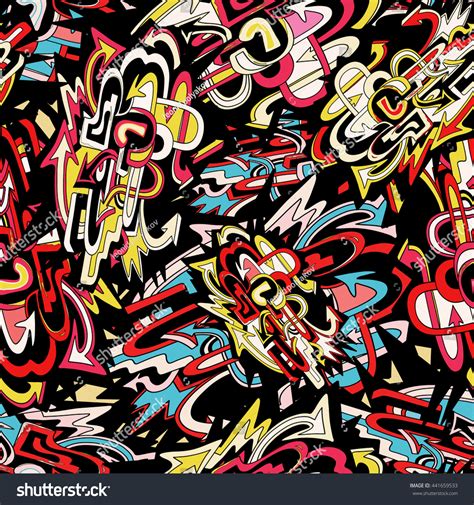 Colored Graffiti Seamless Texture Stock Vector Royalty Free 441659533