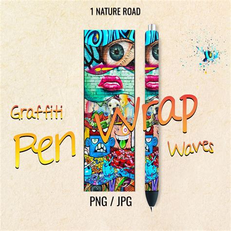 Graffiti Pen Wrap Waves Wraps Ink Joy Printable Digital Etsy
