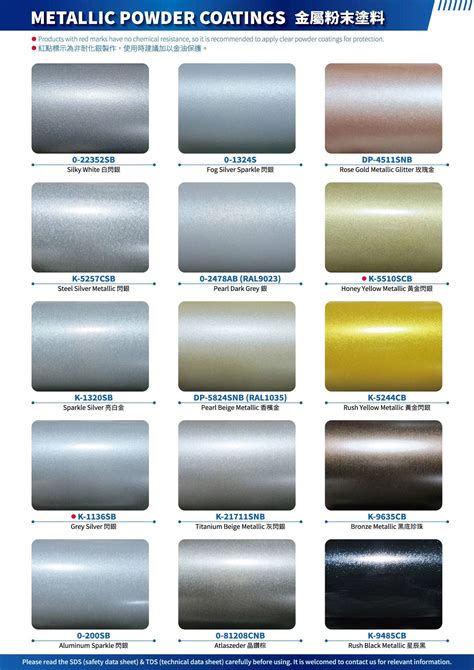 Metallic Powder Coating Color Chart