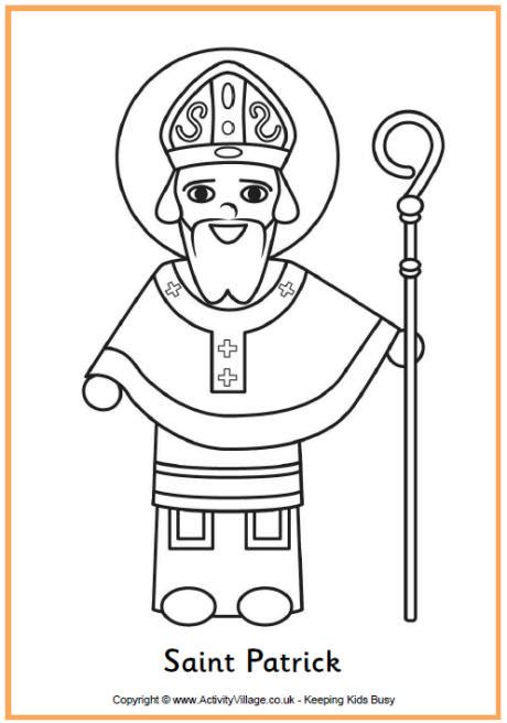 Coloring pages for kids saint patrick's day coloring pages. Saint Patrick Colouring Page