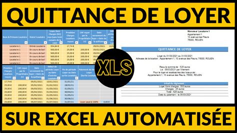 Modèle quittance de loyer Excel et PDF Gestion Locative automatisée