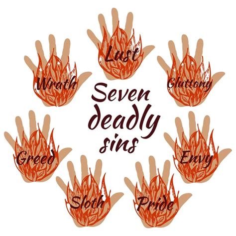 Seven Deadly Sins Vector Art Stock Images Depositphotos