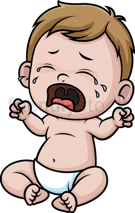 Crying Baby Cartoon Clipart Vector Friendlystock