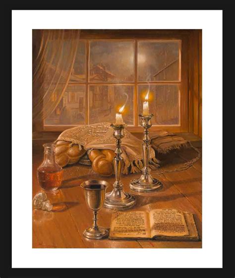 Shabbat Shalom Fine Art On Paper 22x30 By Alex Levin