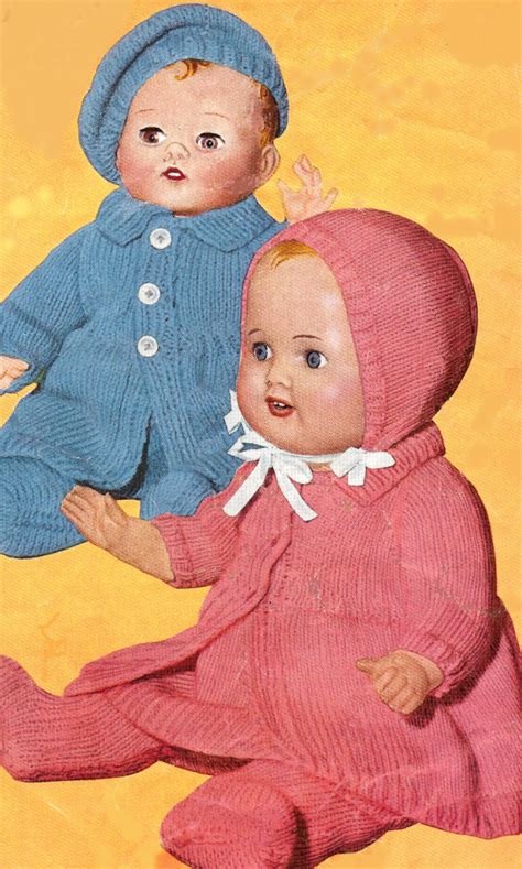 Baby born knitting patterns free the doll in the photo is my personal zapf creations® baby born® doll, 43cm. Vintage Knitting Pattern to Make 12 14 16" Baby Doll Cl