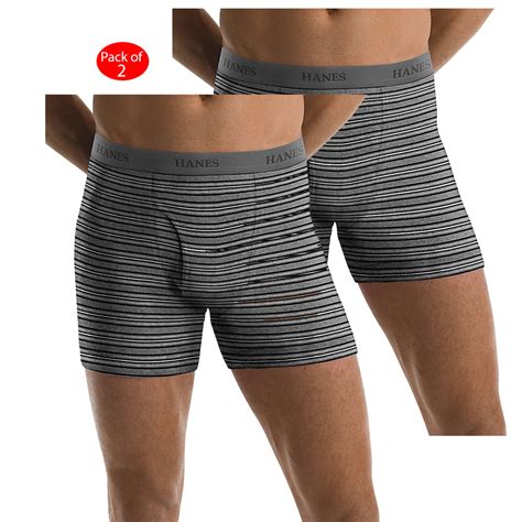 Hanes Hanes Mens Tagless Ultimate Fashion Stripe Boxer Briefs With Comfort Flex Waistband 5