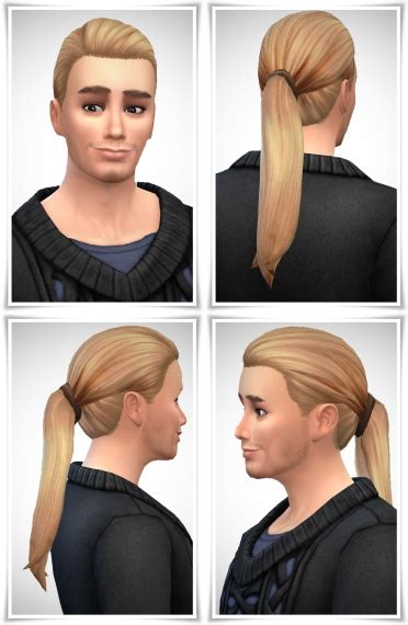 Birksches Sims Blog Gents Long Ponytail Hair Sims 4 Hairs