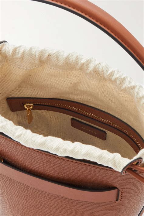 Tan Audrey Textured Leather Bucket Bag Oroton Net A Porter