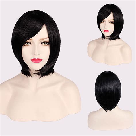 Women Short Mix Color Straight Hair Bob Style Synthetic Wigs Party