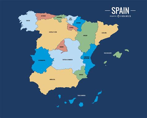 Baixar Vetor De Mapa Político Da Espanha