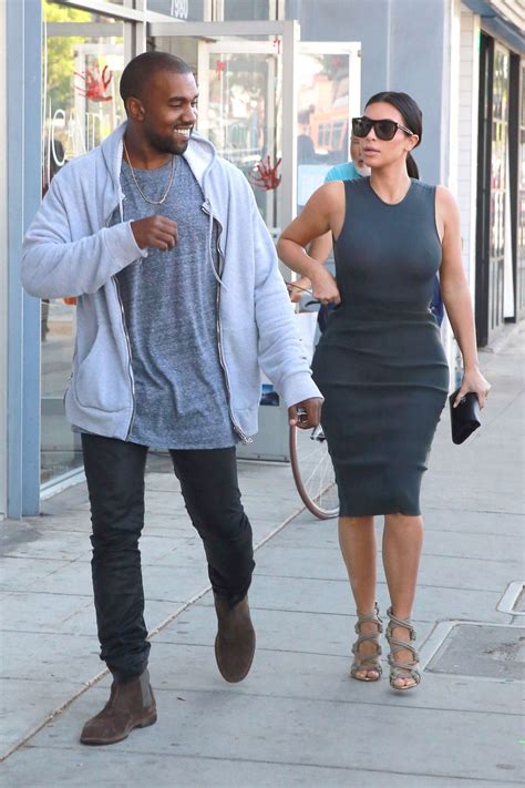 kim kardashian and kanye west out shopping in los angeles hawtcelebs