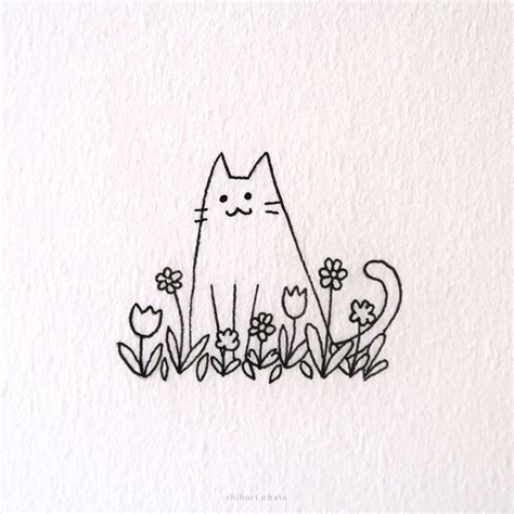 30 Easy Cat Drawing Ideas Simple Cat Drawing Cat Drawing Mini Drawings