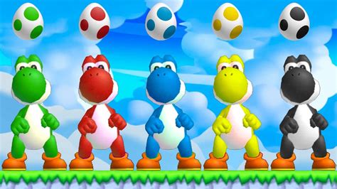 All Playable Yoshi Colors In New Super Mario Bros Wii Youtube