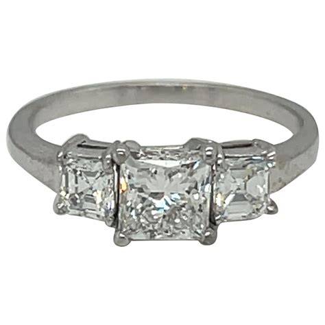 Customizable Modern Eternity Princess Cut Diamonds Engagement Ring 18k