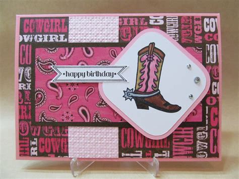 Savvy Handmade Cards Cowgirl Happy Birthday Card Country Birthday