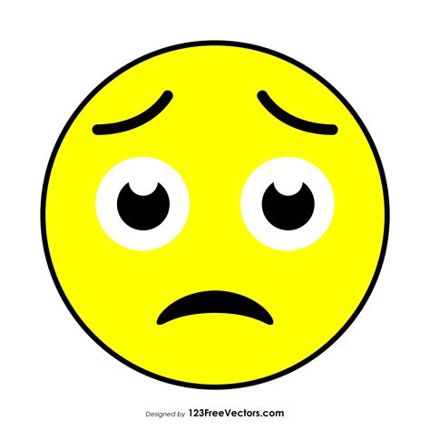 Free Download Worried Face Emoji Vector Image In Adobe Illustrator Eps