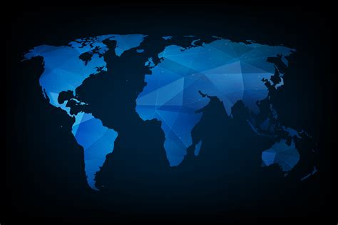 Blue Geometric World Map 570428 Download Free Vectors Clipart