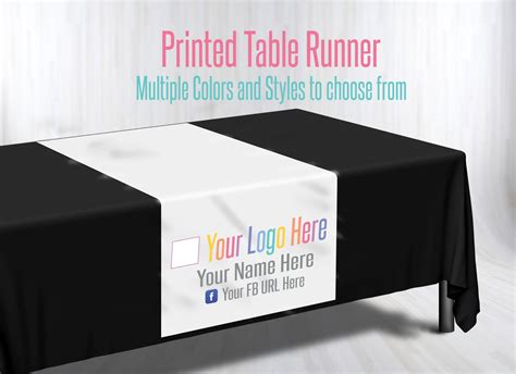 Printed Table Runner Custom Logo Table Runner Trade Show Etsy