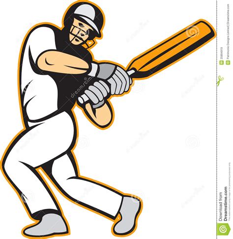 Cricket Player Batsman Batting Stock Vector Illustration Of Batsman