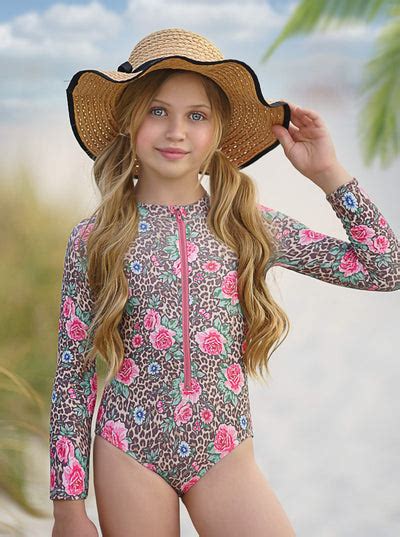 One Piece Girls Swimsuit Cute Toddler Swimwear Mia Belle Girls