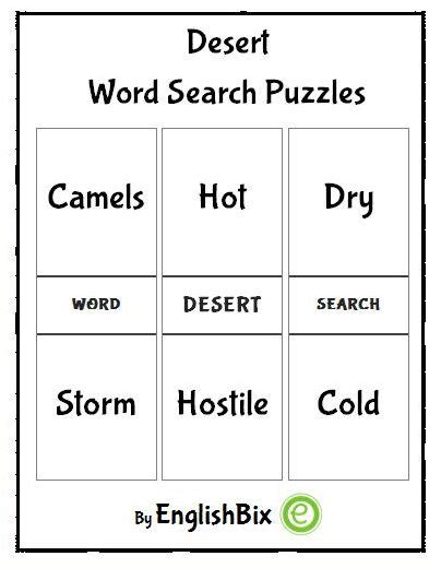 Desert Word Search Printable Englishbix
