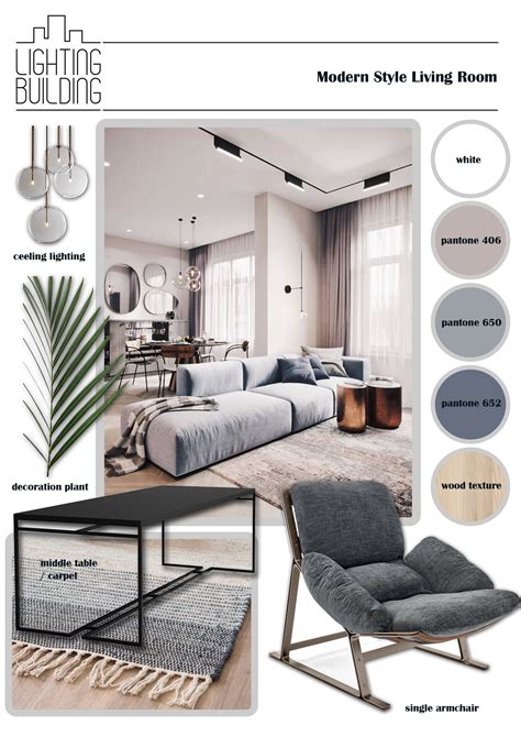Modern Style Living Roommoodboard Стили гостиной Дизайн интерьера
