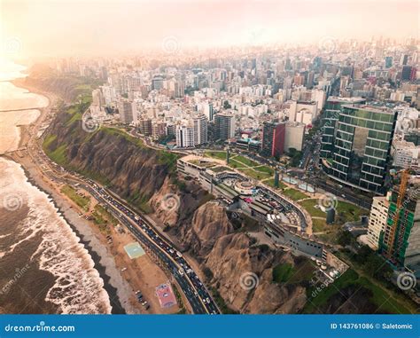 Lima Peru City Visualization Illustrative Concept On Display Screen