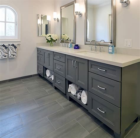 What Color Bathroom Cabinets With Gray Floors