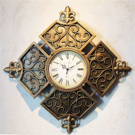 Tuda 2017 Europe Type Wrought Iron Wall Clock For Living Room Diamond