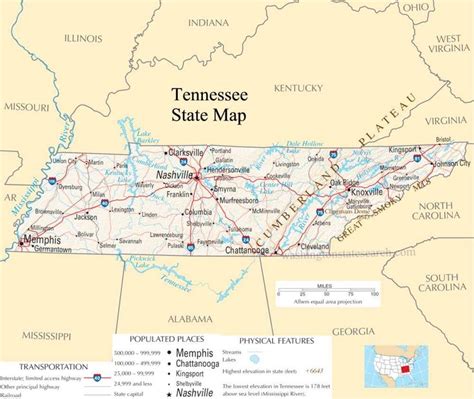 Tennessee Pictures Tennessee State Map A Large Detailed Map Of