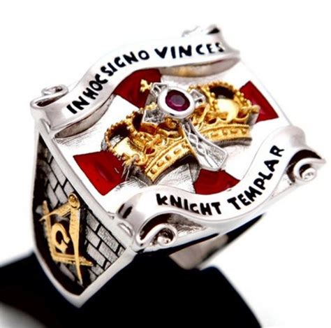 High Quality Knight Templar Masonic Ring Signet Real Ringsid9354105