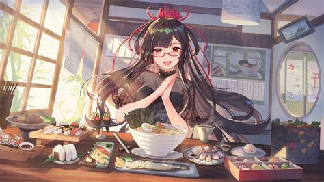 Download 1920x1080 Meganekko Anime Girl Cooking Ramen