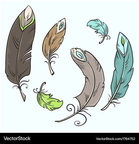 Isolated Feathers Cartoon Drawing Royalty Free Vector Image
