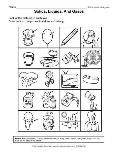 Free Printable States Of Matter Worksheets Learning How To Read