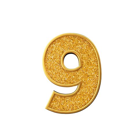 Premium Photo Gold Glitter Number 9 Shiny Sparkling Golden Number 3d