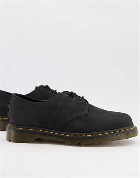 Dr Martens 1461 3 Eye Shoes In Black Milled Nubuck Asos