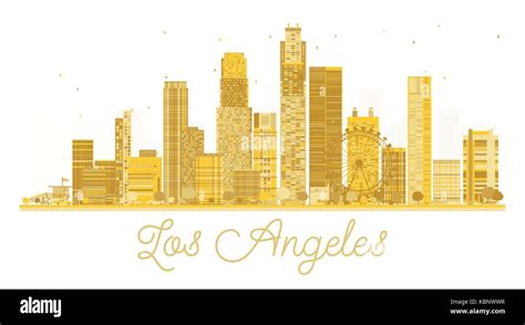 Los Angeles City Skyline Golden Silhouette Vector Illustration Simple