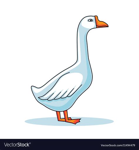 Hand Drawn Goose Animal Cartoon Royalty Free Vector Image