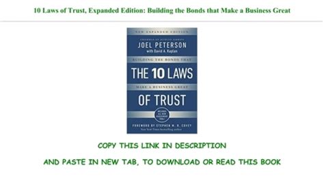 Download Pdf 10 Laws Of Trust Expanded Edition Building The Bonds