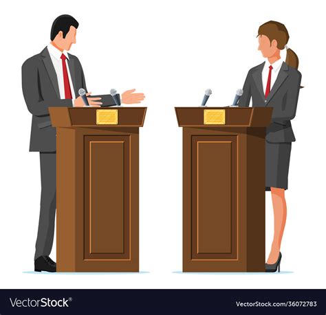 Politics Discussing Between Man And Woman Vector Image