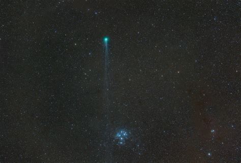 Captured Comet Lovejoy Passing By The Pleiades Two Nights Ago R