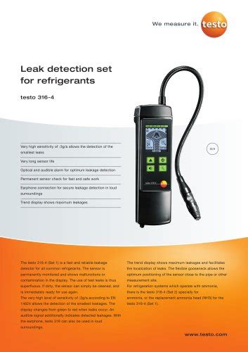 Leak Detection Set For Refrigerants Testo 316 4 Testo Pdf